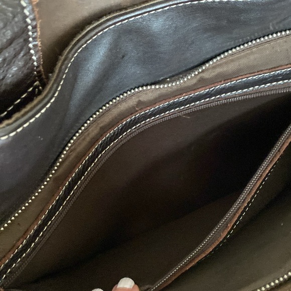 EUC BROWN PELLE STUDIO OILED SUEDE & LEATHER MESSENGER BAG/CARRY-ON - Picture 10 of 15